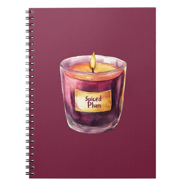 Burgundy Gold Candle Notebook (Front)
