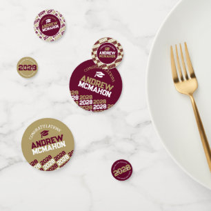 Burgundy Gold Class of ANY YEAR Personalised Party Confetti