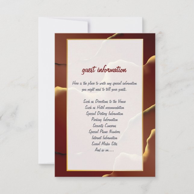 🤵 Burgundy Gold Elegant Inky Abstract Wedding   Invitation (Front)