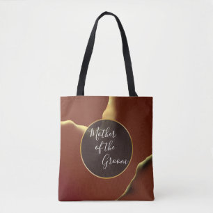 🤵 Burgundy Gold Elegant Inky Abstract Wedding Tote Bag