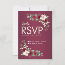 Burgundy Gold Floral Fall Winter Garden Wedding 