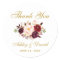 Burgundy Gold Floral Wedding Thank You