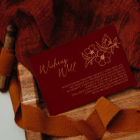 Burgundy Gold Floral Wedding Wishing Well