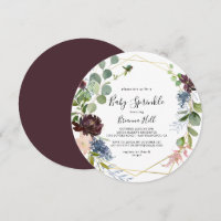 Burgundy Gold Geometric Baby Sprinkle