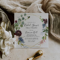 Burgundy Gold Geometric Bridal Shower Tea Party