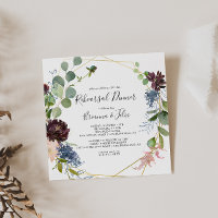 Burgundy Gold Geometric Rehearsal Dinner