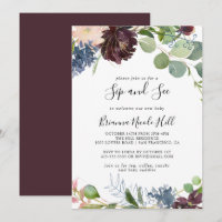 Burgundy Gold Geometric Sip and See