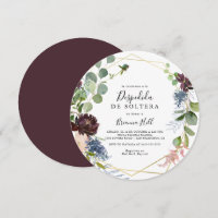 Burgundy Gold Geometric Spanish Bridal Shower