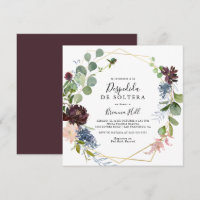 Burgundy Gold Geometric Spanish Bridal Shower
