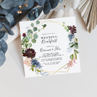 Burgundy Gold Geometric Wedding Breakfast