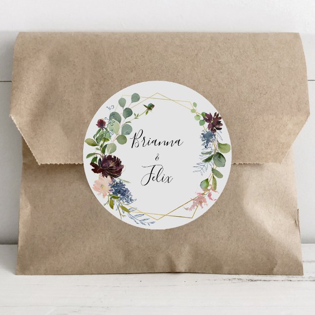 Burgundy Gold Geometric Wedding Envelope Seals (Creator Uploaded)