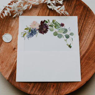 Burgundy Gold Geometric Wedding Invitation Envelope