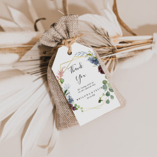 Burgundy Gold Geometric Wedding Thank You Gift Tags