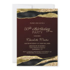 Burgundy Gold Glitter 50th Birthday Party