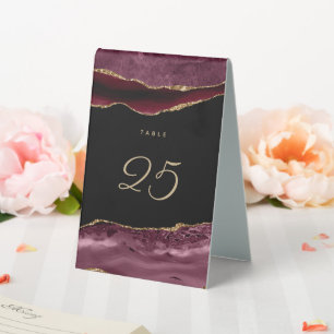 Burgundy Gold Glitter Agate Wedding