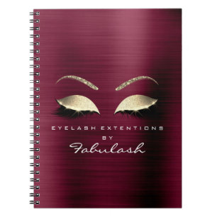 Burgundy Gold Glitter Eyes Makeup Beauty Luxury1 Notebook