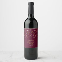 Burgundy & Gold Hexagon Confetti Retirement Party