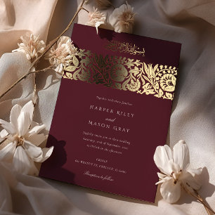 Burgundy Gold Islamic Wedding