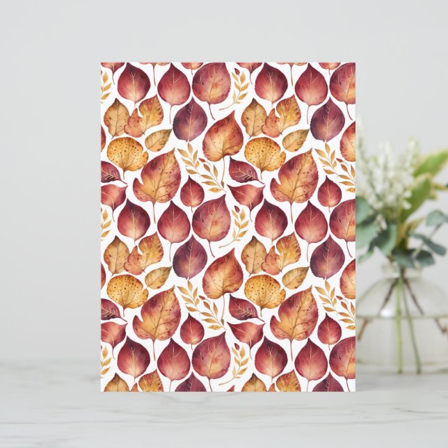 Burgundy & Gold Leaf Pattern (Standing Front)