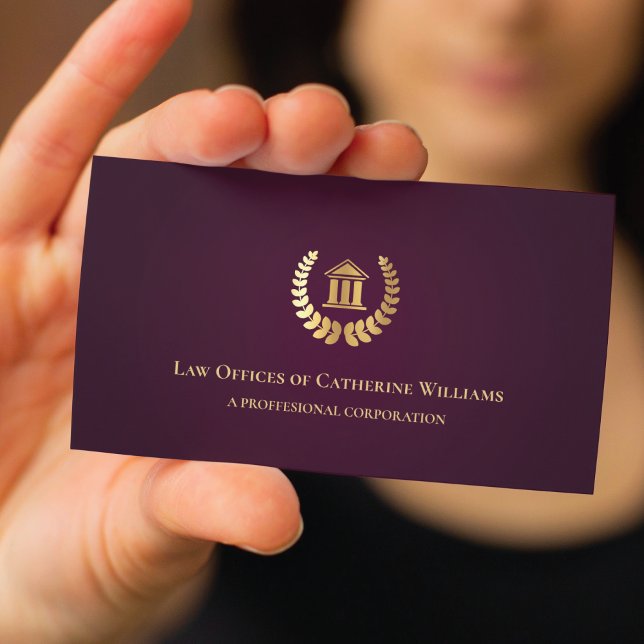 Burgundy Gold Legal Professional  Business Card (Creator Uploaded)
