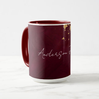 Burgundy Gold Luxury Modern Collection Mug