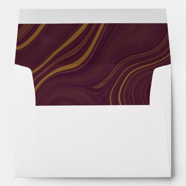 Burgundy Gold Marble Pattern Wedding Envelope (Back (Bottom))