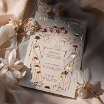 Burgundy Gold Menu Card Vintage Art Nouveau Foil<br><div class="desc">Menu Card in Art Nouveau style for your vintage-themed wedding in a floral, romantic, and whimsical design. Classic flourishes complement classic art deco fonts. Please enter your custom information, and you're done. If you wish to change the design further, click the blue "Customise It" button. Thank you so much for...</div>