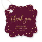Burgundy & Gold | Modern Birthday Favour Thank you