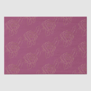Burgundy Gold Rose Tissue Paper