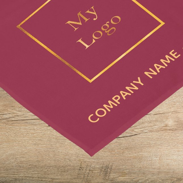Burgundy gold salon business logo short table runner (Creator Uploaded)