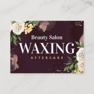 Burgundy Gold Waxing Aftercare Card