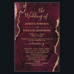 Burgundy Golden Marble Wedding Ceremony Program<br><div class="desc">For further customisation,  please click the "customise further" link and use our design tool to modify this template. If you prefer Thicker papers / Matte Finish,  you may consider to choose the Matte Paper Type. 
 If you need help or matching items,  please contact me.</div>