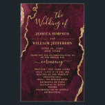 Burgundy Golden Marble Wedding Ceremony Program<br><div class="desc">For further customisation,  please click the "customise further" link and use our design tool to modify this template. If you prefer Thicker papers / Matte Finish,  you may consider to choose the Matte Paper Type. 
 If you need help or matching items,  please contact me.</div>