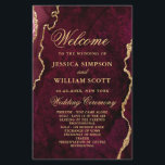 Burgundy Golden Marble Wedding Ceremony Program<br><div class="desc">For further customisation,  please click the "customise further" link and use our design tool to modify this template. If you prefer Thicker papers / Matte Finish,  you may consider to choose the Matte Paper Type. 
 If you need help or matching items,  please contact me.</div>