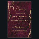 Burgundy Golden Marble Wedding Ceremony Program<br><div class="desc">For further customisation,  please click the "customise further" link and use our design tool to modify this template. If you prefer Thicker papers / Matte Finish,  you may consider to choose the Matte Paper Type. 
 If you need help or matching items,  please contact me.</div>