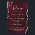 Burgundy Golden Marble Wedding Ceremony Program<br><div class="desc">For further customisation,  please click the "customise further" link and use our design tool to modify this template. If you prefer Thicker papers / Matte Finish,  you may consider to choose the Matte Paper Type. 
 If you need help or matching items,  please contact me.</div>