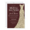 Burgundy Golden Wedding Dress Bridal Shower Invite
