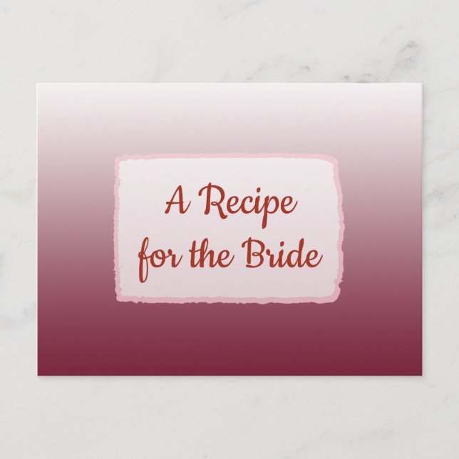Burgundy Gradient wedding Recipe Card (Front)