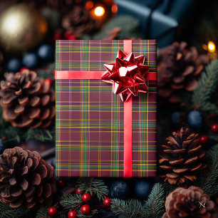 Burgundy, Green, and Yellow Plaid – Traditional Wrapping Paper