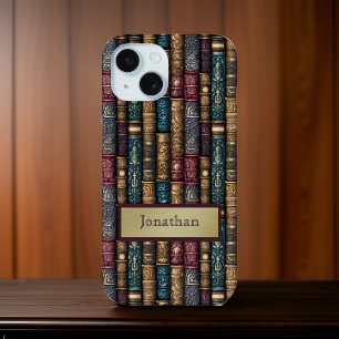 Burgundy Green Antique Book Covers Gold Monogram