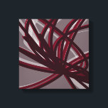 Burgundy & Grey Abstract Ribbons | Shadows & Light Canvas Print<br><div class="desc">Stylish, modern burgundy and grey design featuring abstract ribbons in shadows and light. You can customise by changing the background colour and/or line colour. Select 'customise' and navigate to the layers section to view the image(s) and change the background colour or the line border colour to personalise your design to...</div>