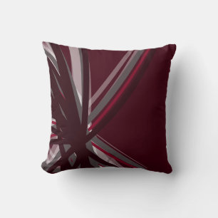 Burgundy & Grey Artistic Abstract Throw Pillow