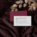 Burgundy Grey Botanical Foliage Wishing Well Enclosure Card<br><div class="desc">Wedding Wishing Well enclosure card in a duet of burgundy and grey, to complement your wedding colour theme. Wishing Well is lettered in elegant calligraphy and the template is set for you to edit the poem if you wish. For example, you might want to change the name of the fund,...</div>