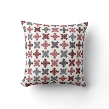Burgundy Grey Maroon Abstract Flower Pattern