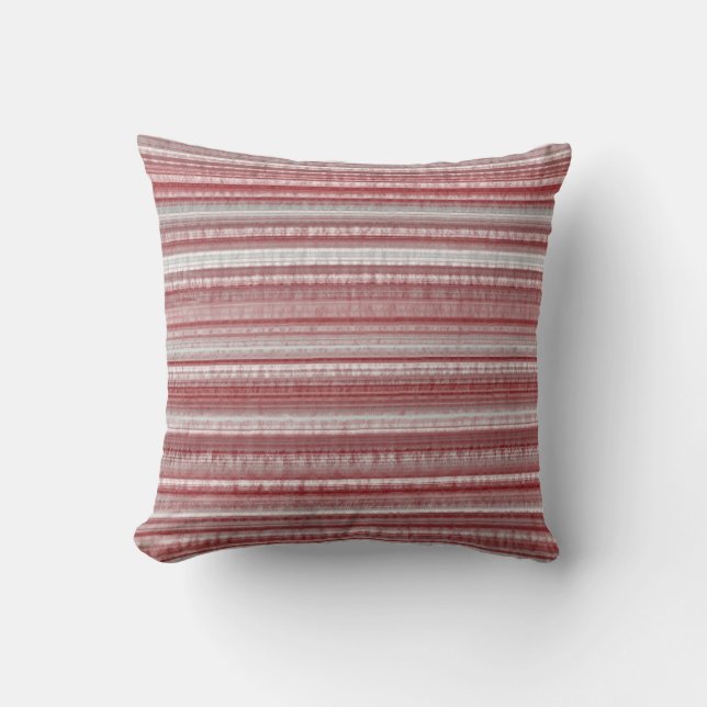 burgundy grey stripes ash maroon pattern cushion (Front)