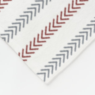 Burgundy & Grey Thin Chevron Stripes Fleece Blanket
