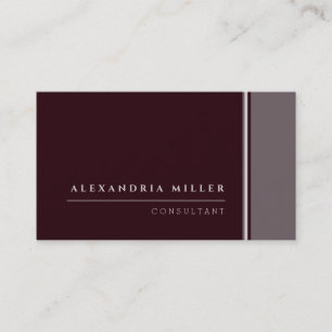 Burgundy & Grey with Stripes   Professional Business Card