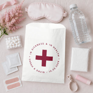 Burgundy Hangover Kit In Sickness and in Health Favour Bags