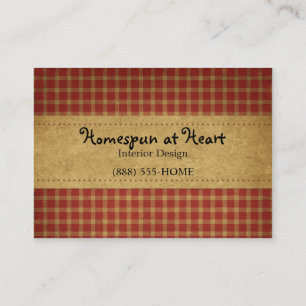 Burgundy Homespun Crafty Business Card