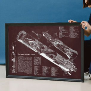 Burgundy I Saturn V Infographic Poster
